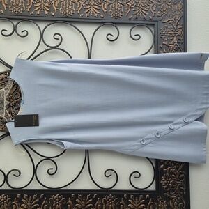 Elegant Blue Sleeveless Mini Dress